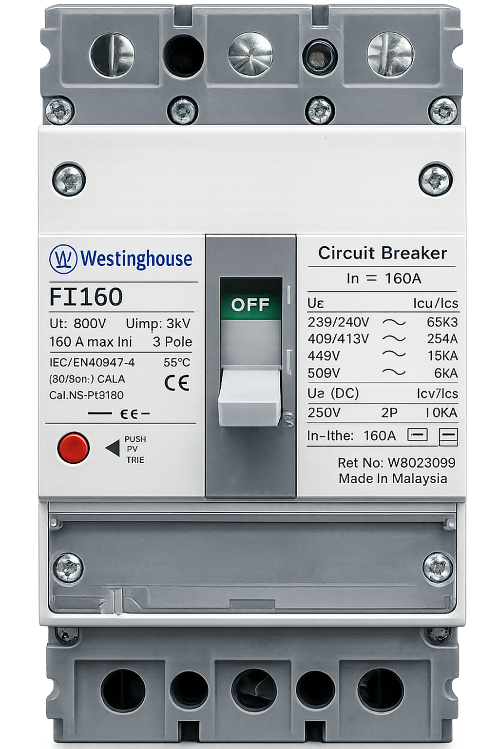 MCCB FI160 MCCB FI160 160A 25KA - Image 1